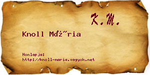 Knoll Mária névjegykártya
